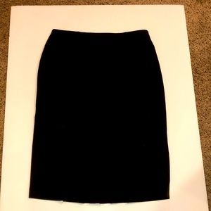 Women’s Black Pencil Skirt, Fake Pockets on front, Zips in Back, Size 12,